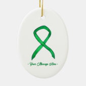 Groene Bewustzijnslint Art Custom Hanger Ornament (Achterkant)