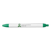 Groene Bewustzijnslint Fondsenwerving Zwarte Inkt Pen (Voorkant)
