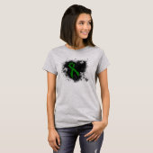 Groene bewustzijnslint Grunge T-shirt (Voorkant volledig)