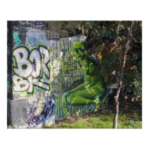 Groene bezoeker van buitenruimtetekort poster