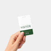 Groene bezoekerspas met aanpasbaar logo badge (Handheld)
