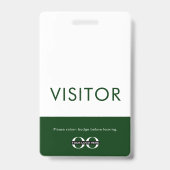 Groene bezoekerspas met aanpasbaar logo badge (Achterkant)