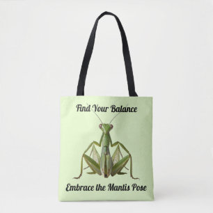 Groene Bidden Mantis Gepersonaliseerde Yoga Tote Bag