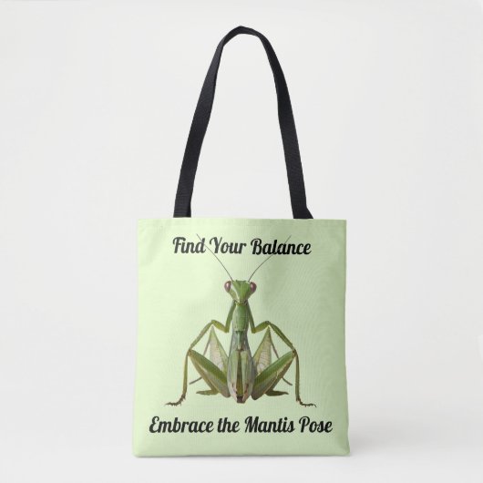 Groene Bidden Mantis Gepersonaliseerde Yoga Tote Bag (Voorkant)