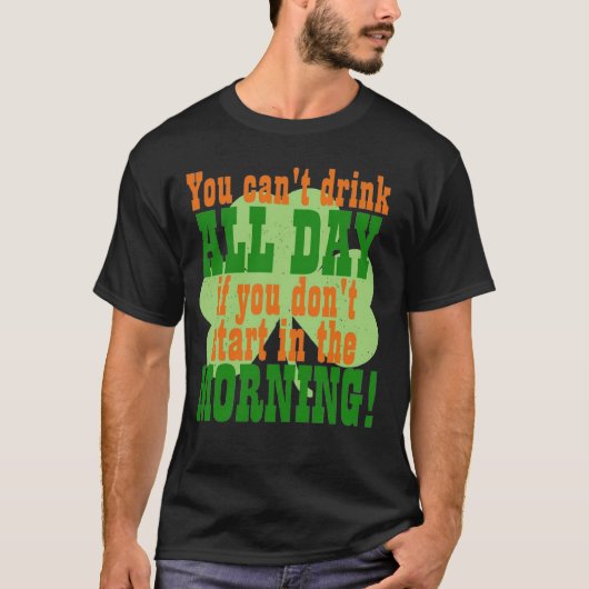 Groene Bier Dag Drink Humor T-shirt (Voorkant)
