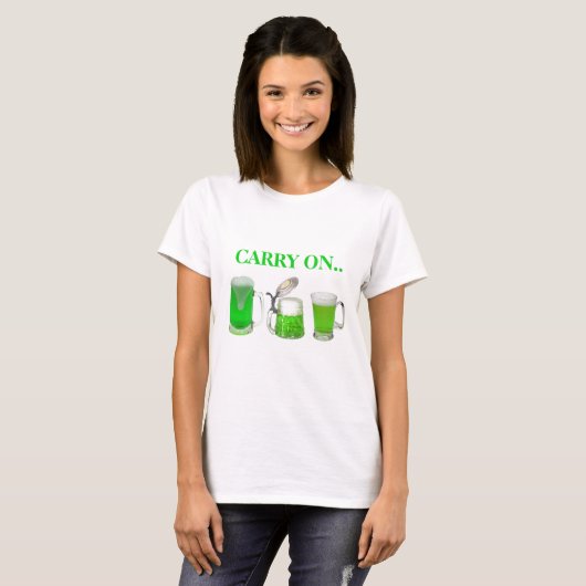 Groene bier - doorgaan t-shirt (Voorkant volledig)