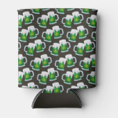 Groene bier en shamrocks blikjeskoeler (Voorkant)
