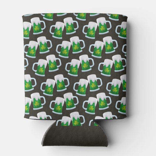 Groene bier en shamrocks blikjeskoeler (Achterkant)