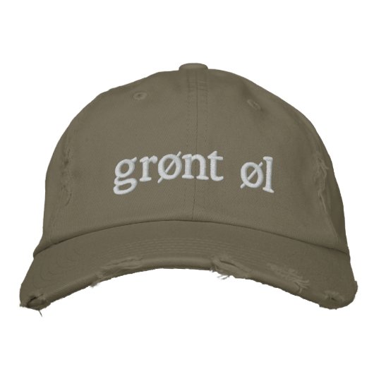 Groene bier geborduurde pet (Voorkant)
