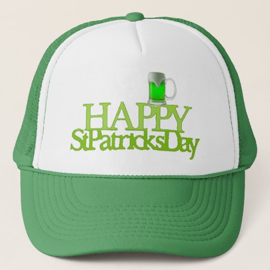 Groene Bier Gelukkige St.Patricksdag Trucker Pet (Voorkant)