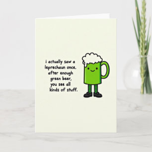 Groene Bier Leprechaun Kaart