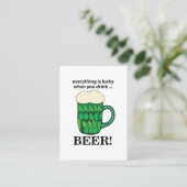 Groene Bier Lucky St Patricks Day Groene Bier Visitekaartje (Staand voorkant)