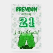 Groene Bier Mokken Verjaardagsviering Acryl Teken Bord (Voorkant)