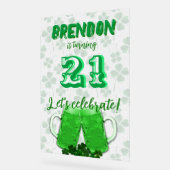 Groene Bier Mokken Verjaardagsviering Acryl Teken Bord (Hoek)