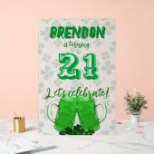 Groene Bier Mokken Verjaardagsviering Acryl Teken Bord (Huwelijk)