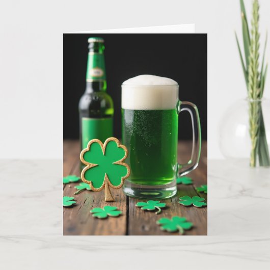 Groene Bier St. Patrick's Dag Kaart (Voorkant)