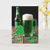 Groene Bier St. Patrick's Dag Kaart (Gele Bloem)