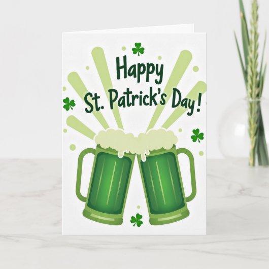 Groene Bier Toast Patroonkaart Kaart (Voorkant)