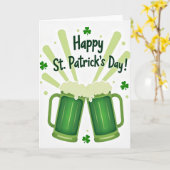 Groene Bier Toast Patroonkaart Kaart (Gele Bloem)
