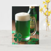 Groene Bier Viering Kaart (Gele Bloem)