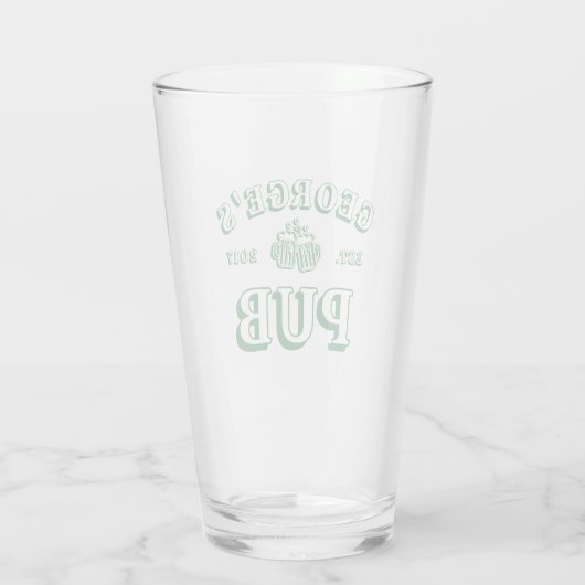 Groene bierglazen uw kroegjaar vastgesteld glas (Achterkant)