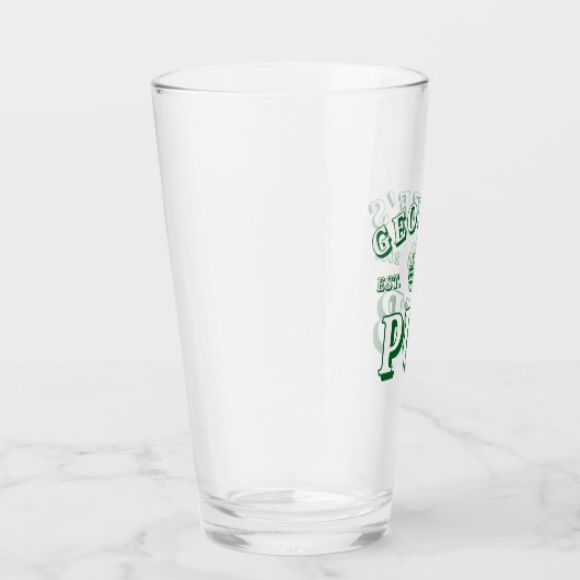 Groene bierglazen uw kroegjaar vastgesteld glas (Rechts)
