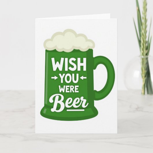 Groene Bierpul Wenskaart Kaart (Voorkant)