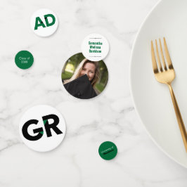 Groene Big Bold Angle-Cut Afstuderen Confetti