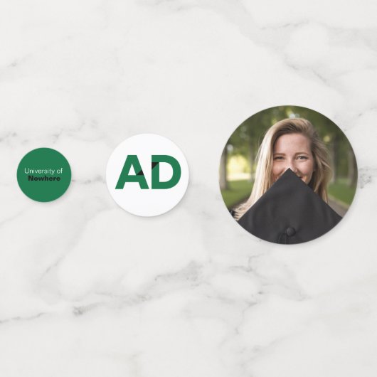 Groene Big Bold Angle-Cut Afstuderen Confetti (Voorkanten)