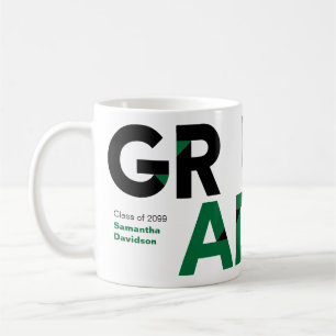 Groene Big Bold Angle-Cut Afstuderen Koffiemok