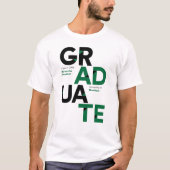 Groene Big Bold Angle-Cut Afstuderen T-shirt (Voorkant)