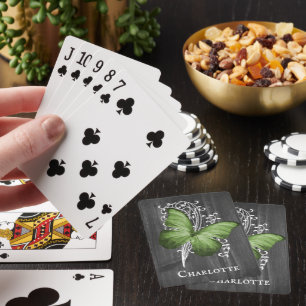 Groene bijtende Butterfly-kaarten voor persoonlijk Pokerkaarten