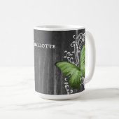 Groene bijtende Butterfly - Mok op maat voor koffi (Voorkant rechts)