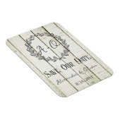 Groene bijtende monogram sparen de Datum Magnet Magneet (Rechterzijde)