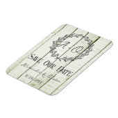 Groene bijtende monogram sparen de Datum Magnet Magneet (Linkerzijde)