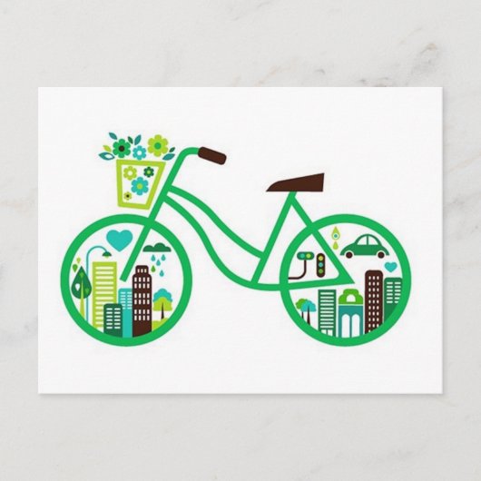 Groene Bike Green Bikers gaan op groene dag Briefkaart (Voorkant)