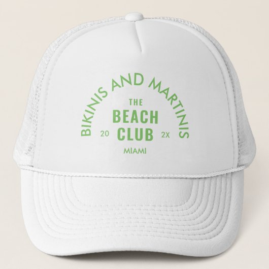 Groene Bikinibroeken En Martinis The Beach Club Cu Trucker Pet (Voorkant)