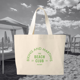 Groene Bikinibroekjes En Martinis The Beach Club C Grote Tote Bag
