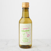 Groene Bikinibroekjes & Martinis Afscheidscadeaufe Wijn Etiket (Voorkant)
