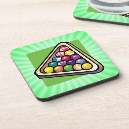 Groene biljarten; pool bier onderzetter (Linkerzijde)