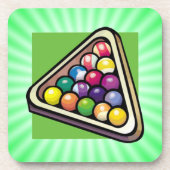 Groene biljarten; pool bier onderzetter (Voorkant)