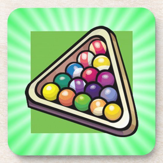 Groene biljarten; pool bier onderzetter (Voorkant)