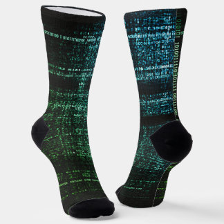 Groene binaire code cyberpunk computersokken sokken