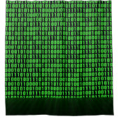 Groene Binaire Code Digitale Computer Douchegordijn (Voorkant)