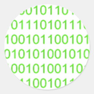 Groene Binary 01 - GeekShirts Ronde Sticker