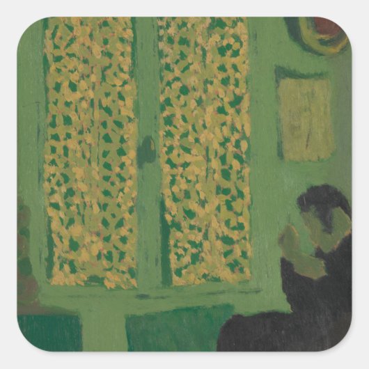 Groene Binnenlandse Zaken Vierkante Sticker (Voorkant)