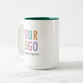 Groene binnenste mok Aangepast bedrijfslogo naam 4 (Voorkant links)