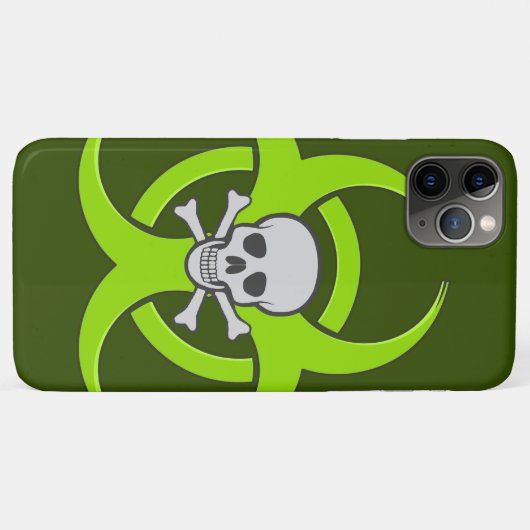 Groene biogevaarsschedel Case-Mate iPhone case (Achterkant (horizontaal))