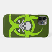 Groene biogevaarsschedel Case-Mate iPhone case (Achterkant (horizontaal))