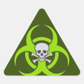 Groene biogevaarsschedel sticker (Voorkant)